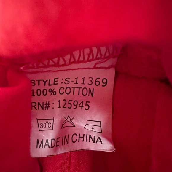 S Clothing Red & Pink Button Back Halter Embroidered Blouse. Size Large - Picture 3 of 5